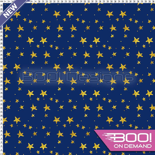 Spandex Reindeer Girl Scattered Stars Fabric