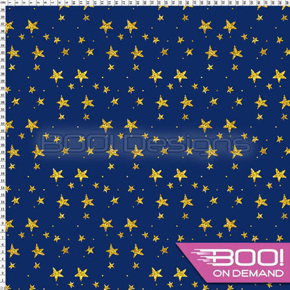 Spandex Reindeer Girl Scattered Stars Fabric