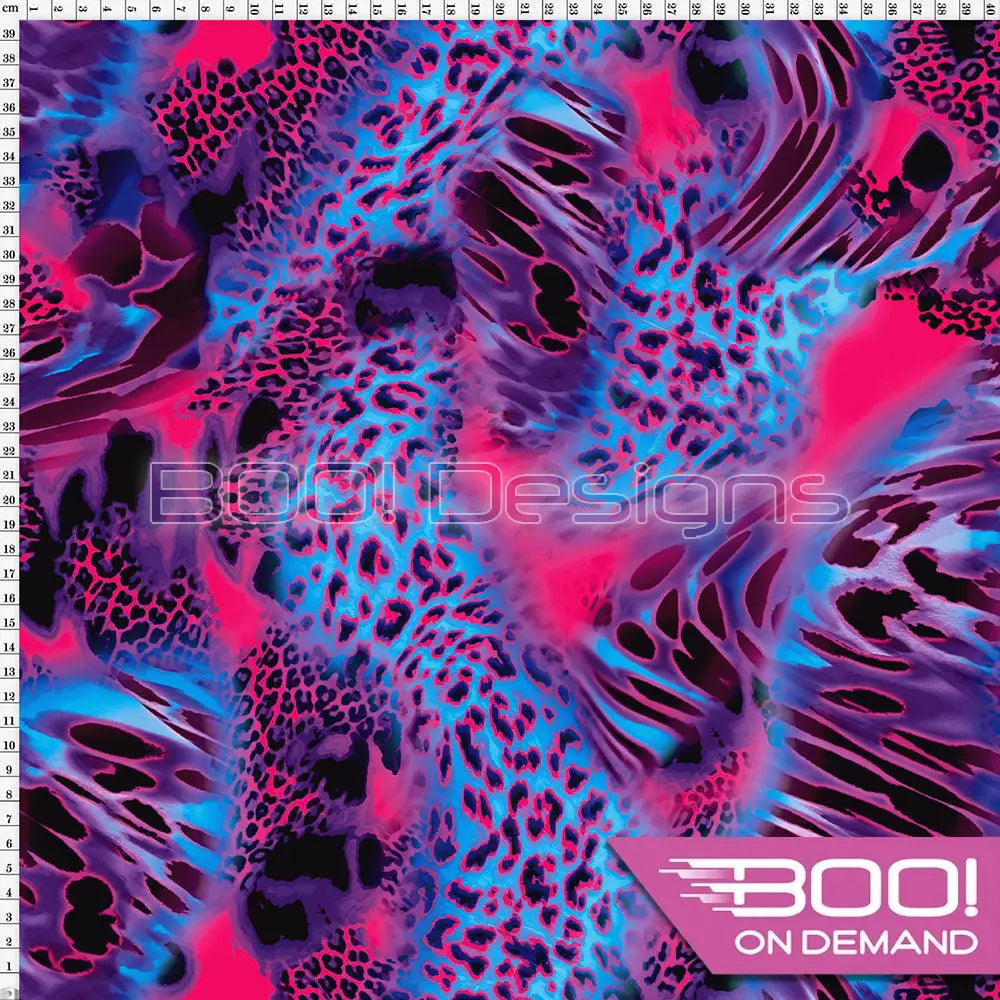 Spandex Safari Aqua Pink Fabric