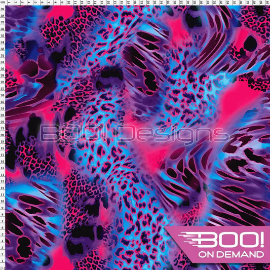 Spandex Safari Aqua Pink Fabric
