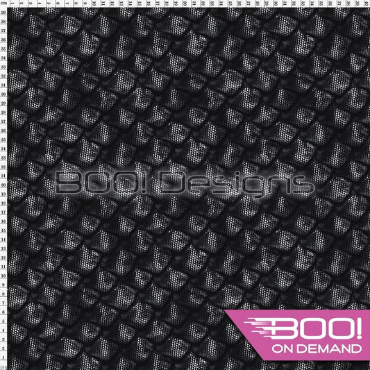 Spandex Scales Black Fabric