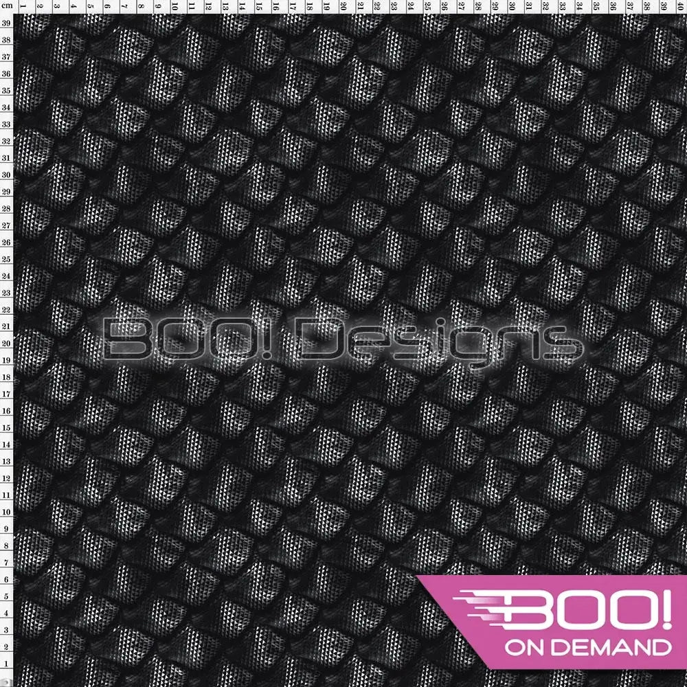 Spandex Scales Black Fabric