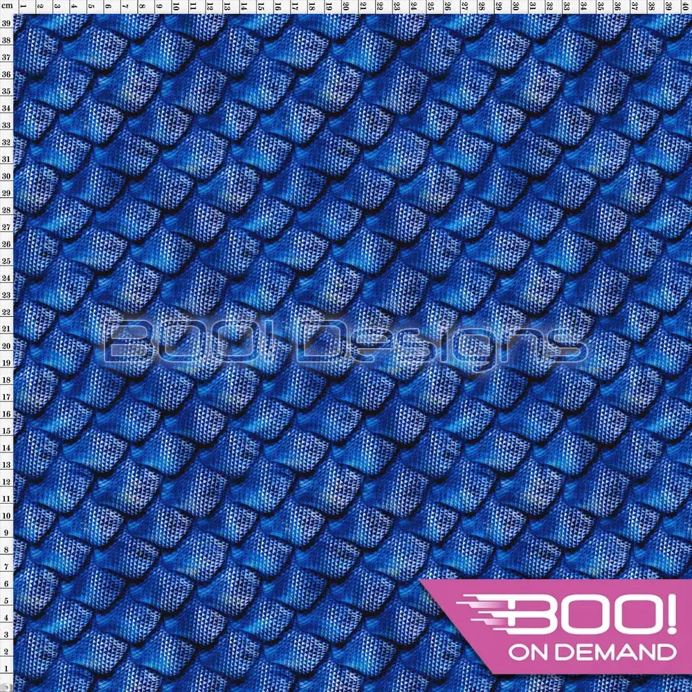 Spandex Scales Blue Fabric