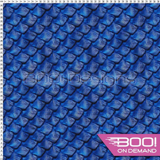 Spandex Scales Blue Fabric