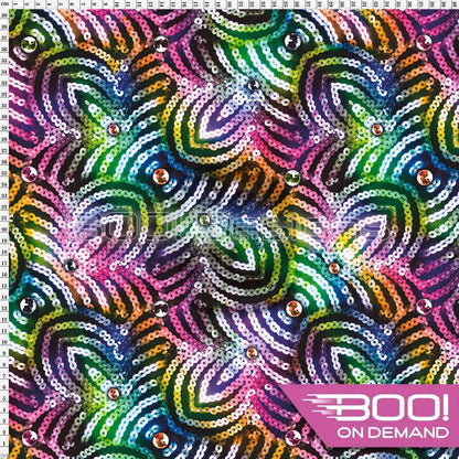 Spandex Sequin Flower Multi Fabric