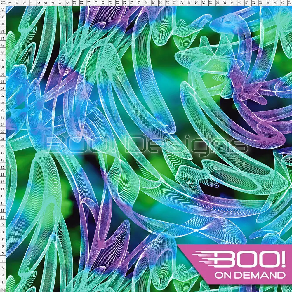 Spandex Shockwave Aqua Fabric