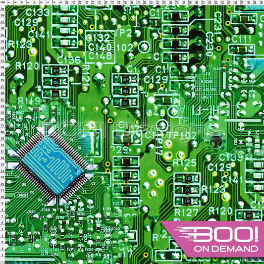 Spandex Short Circuit Green Fabric