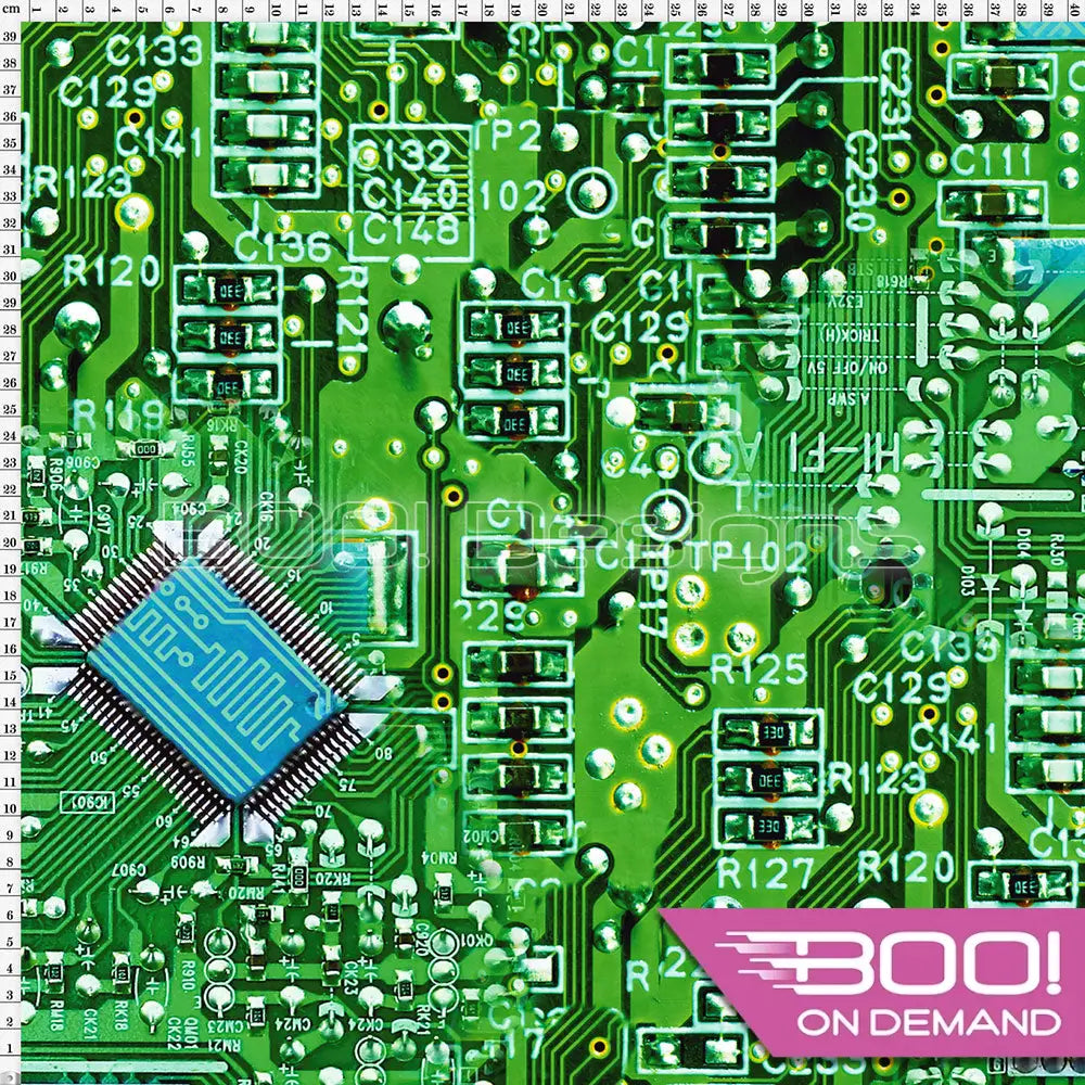 Spandex Short Circuit Green Fabric