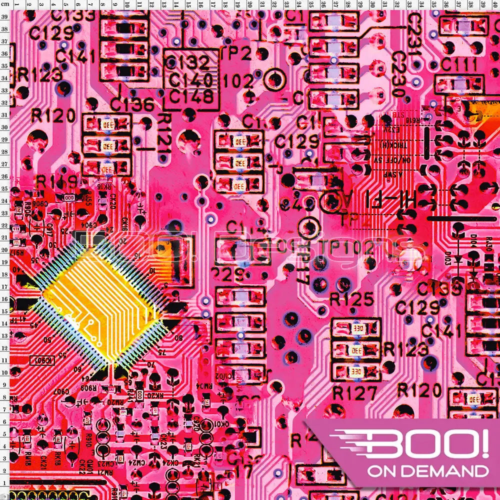 Spandex Short Circuit Pink Fabric