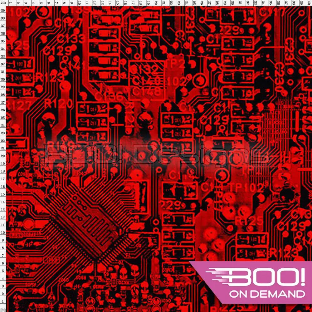 Spandex Short Circuit Red - Fabric