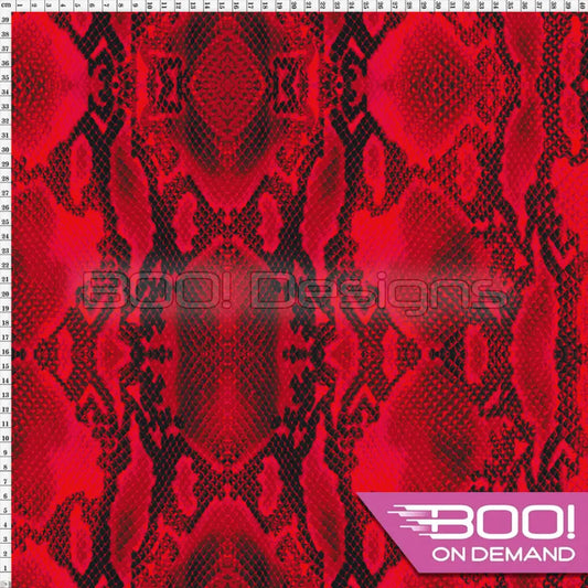 Spandex Snake Red Fabric
