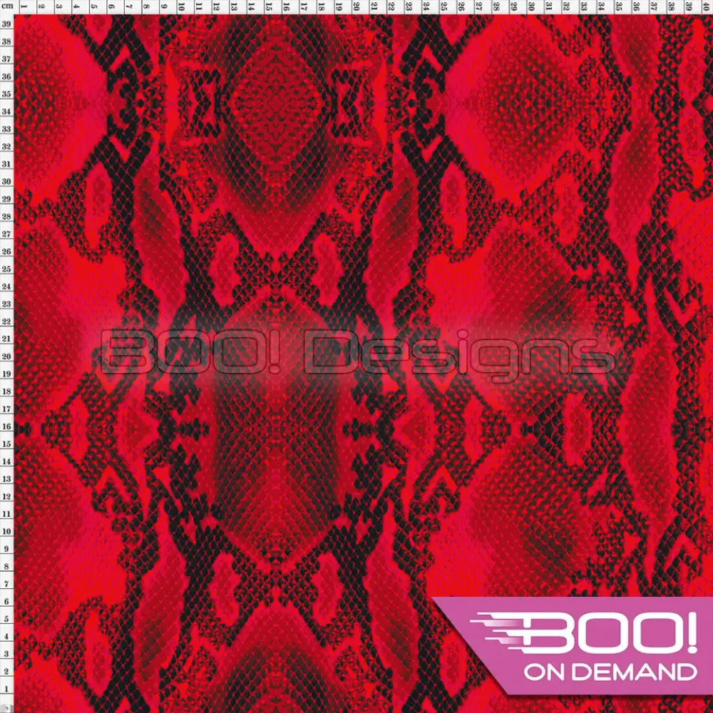 Spandex Snake Red Fabric