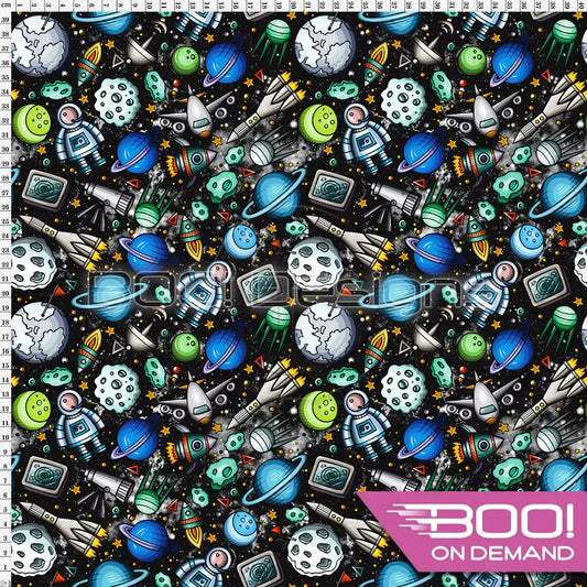 Spandex Space Boy Blue Fabric