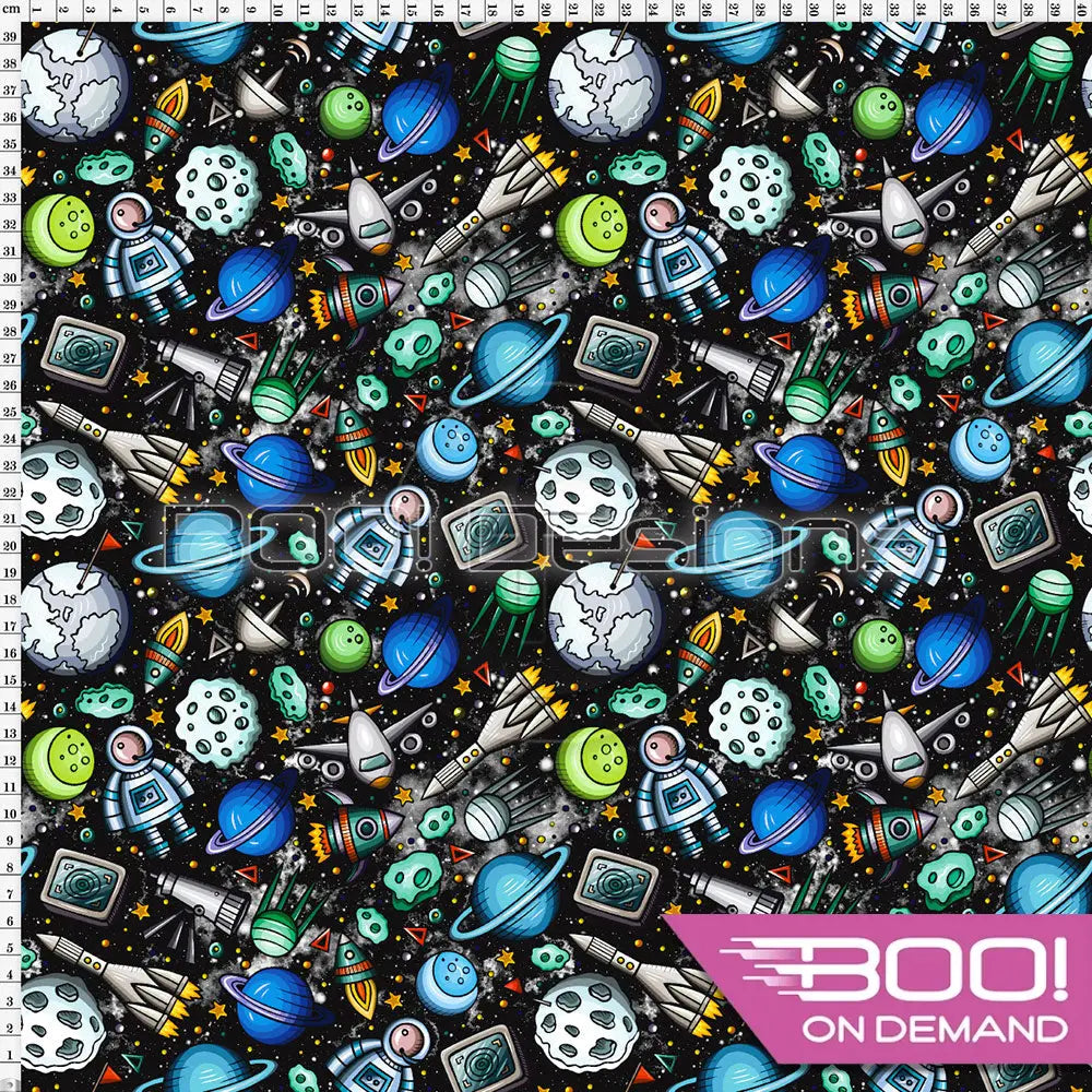 Spandex Space Boy Blue Fabric