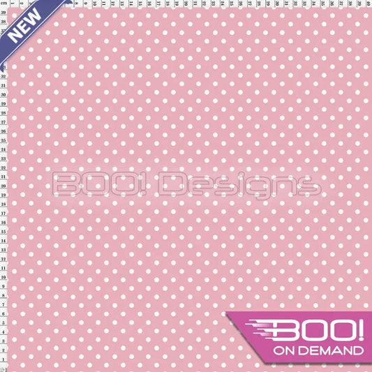 Spandex Spots 5mm White Baby Pink - Fabric