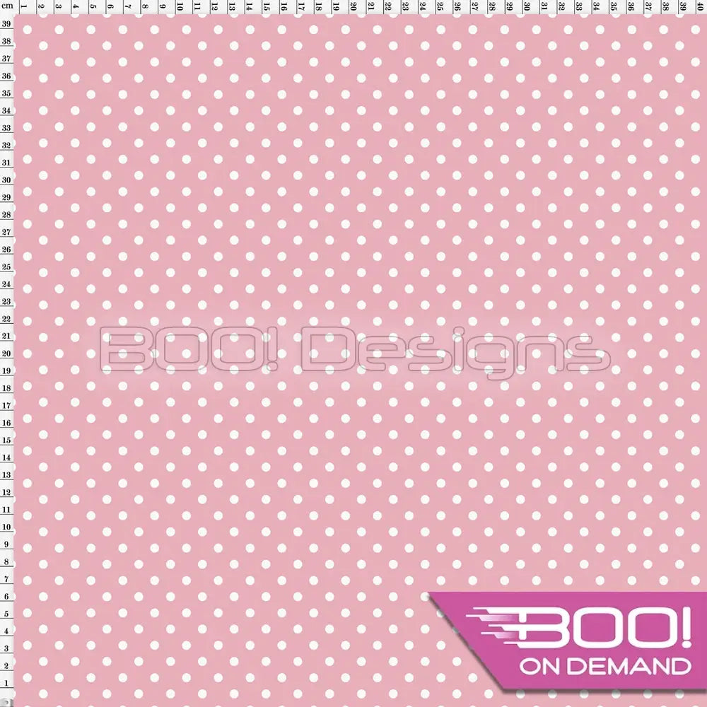 Spandex Spots 5mm White Baby Pink - Fabric