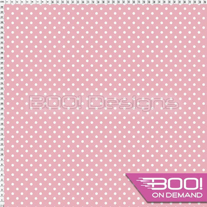 Spandex Spots 5mm White Baby Pink - Fabric