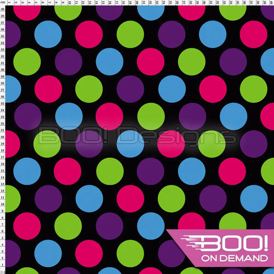 Spandex Spots Large Multi Black - Fabric