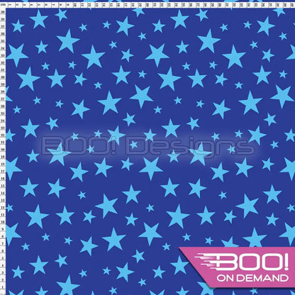 Spandex Stars Multi Blue on Royal Fabric