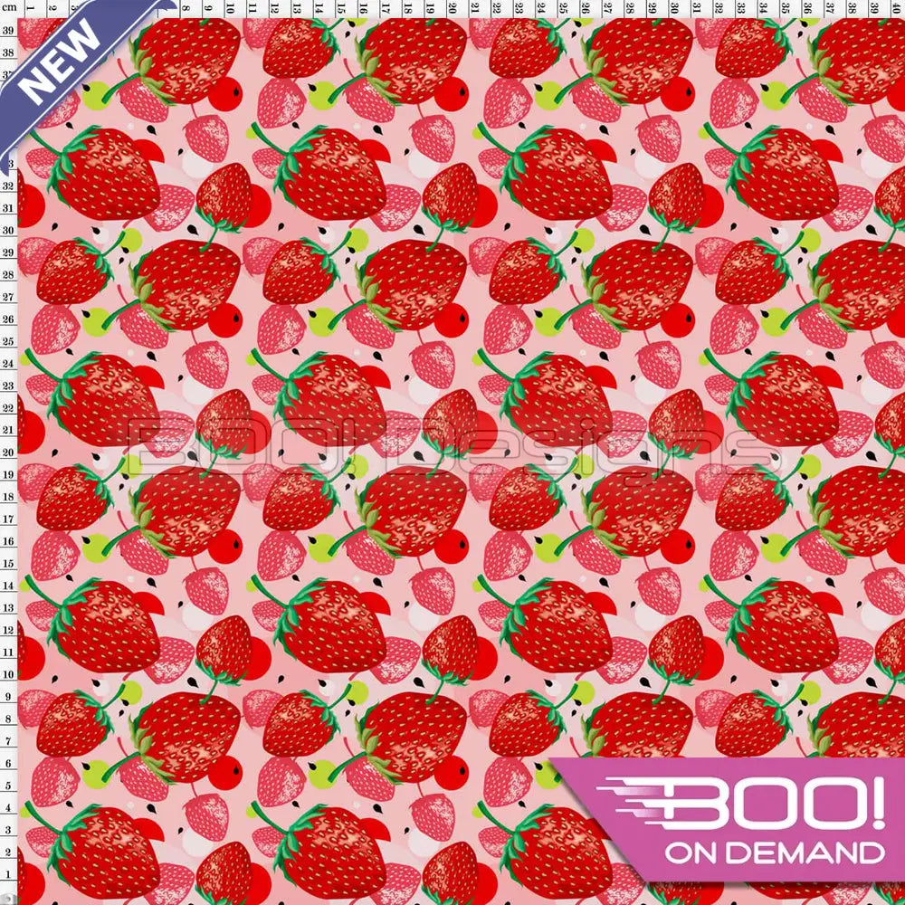 Spandex Strawberries Vintage Retro - Fabric