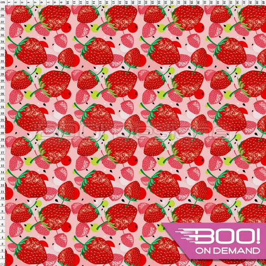 Spandex Strawberries Vintage Retro - Fabric