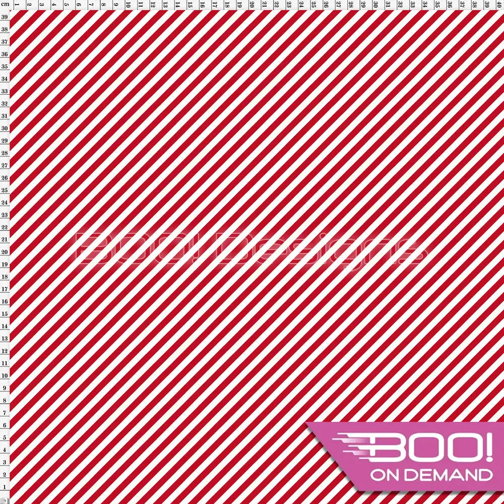 Spandex Stripe Diagonal 5mm Red Fabric
