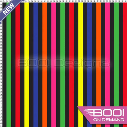 Spandex Stripes 14mm Multi Black Fabric