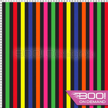 Spandex Stripes 14mm Multi Black Fabric