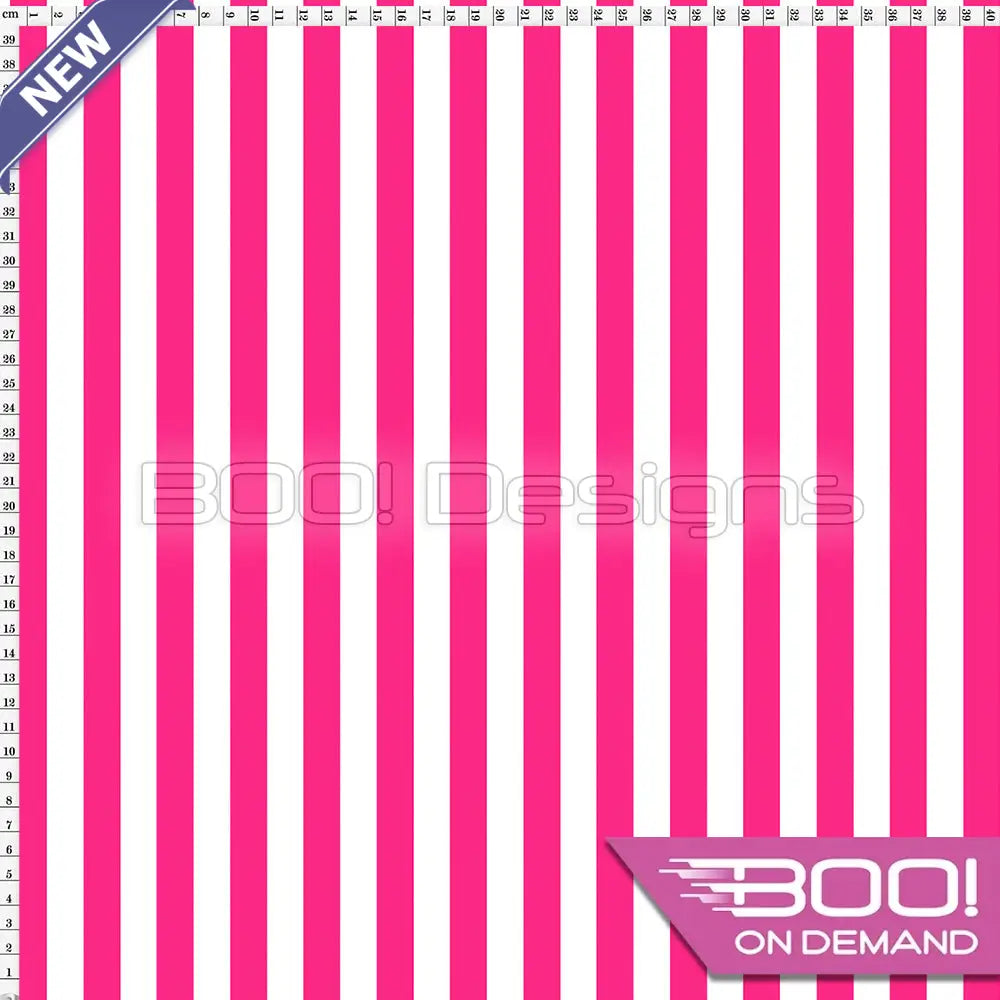 Spandex Stripes 15mm Pink White Fabric