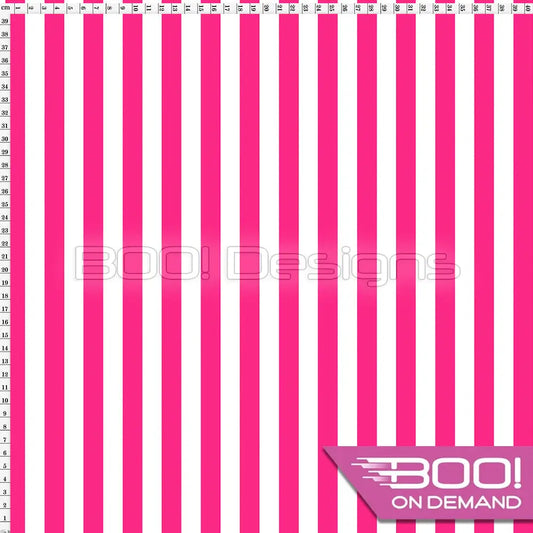 Spandex Stripes 15mm Pink White Fabric