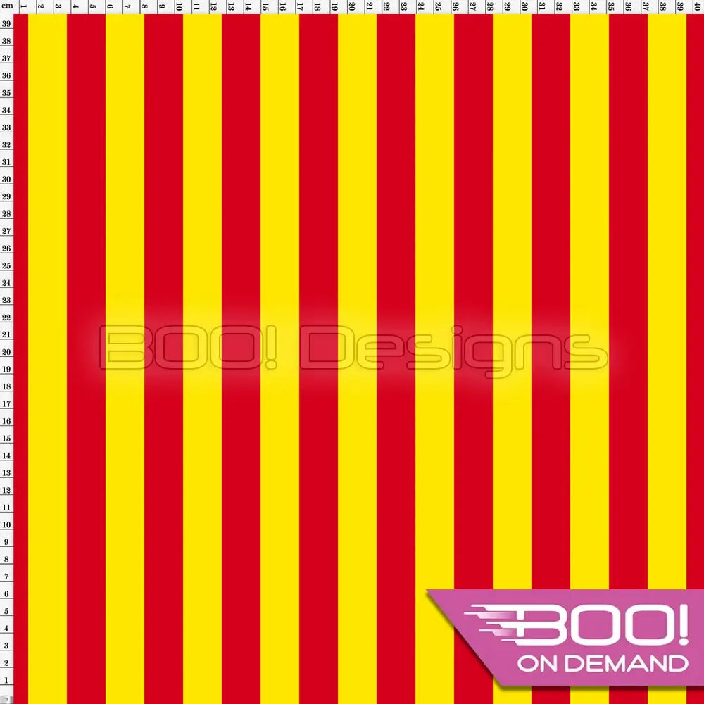 Spandex Stripes 20mm Red Yellow - Fabric