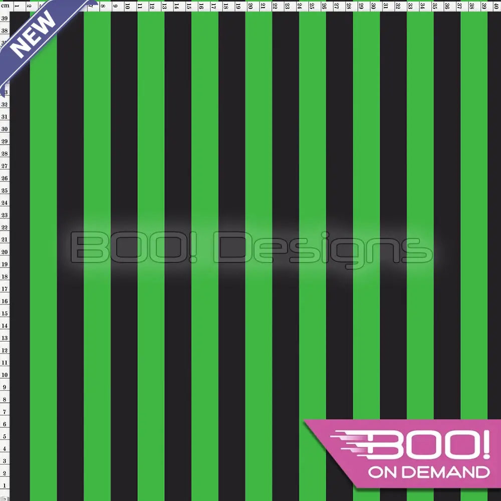 Spandex Stripes 22mm Black Green Fabric