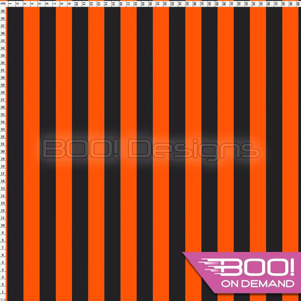 Spandex Stripes 22mm Black Orange Fabric