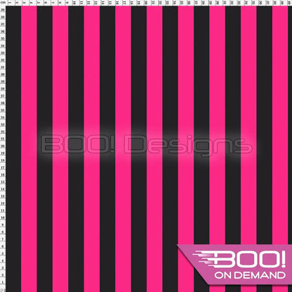 Spandex Stripes 22mm Pink Black Fabric