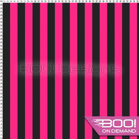Spandex Stripes 22mm Pink Black Fabric