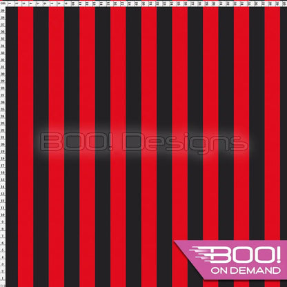 Spandex Stripes 22mm Black Red Fabric