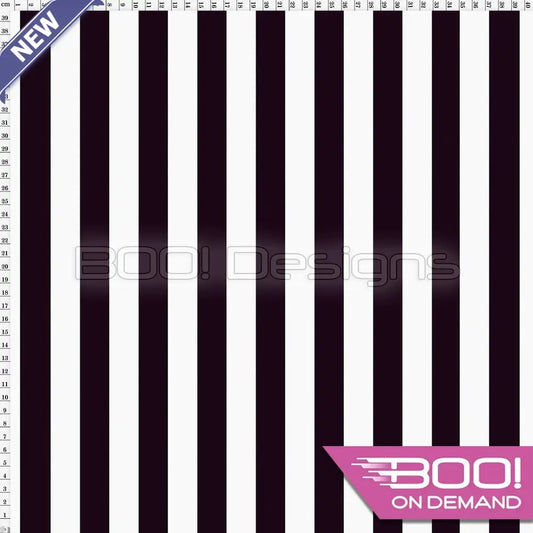 Spandex Stripes 22mm Black White - Fabric