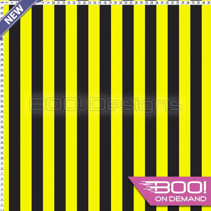 Spandex Stripes 22mm Black Yellow Fabric
