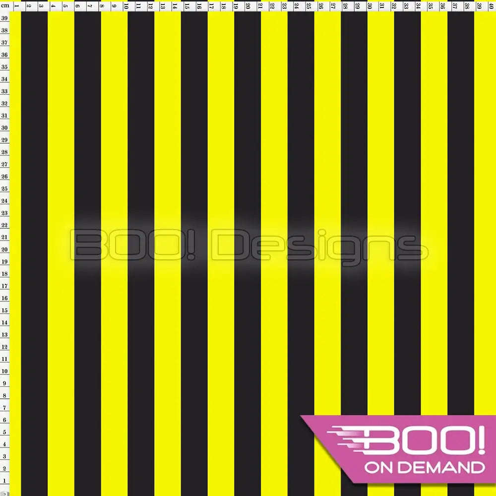 Spandex Stripes 22mm Black Yellow Fabric