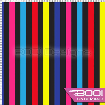 Spandex Stripes 22mm Multi Black Fabric