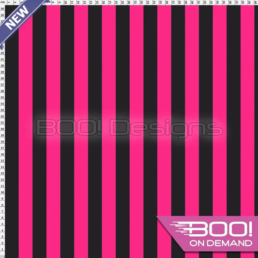 Spandex Stripes 22mm Pink Black Fabric