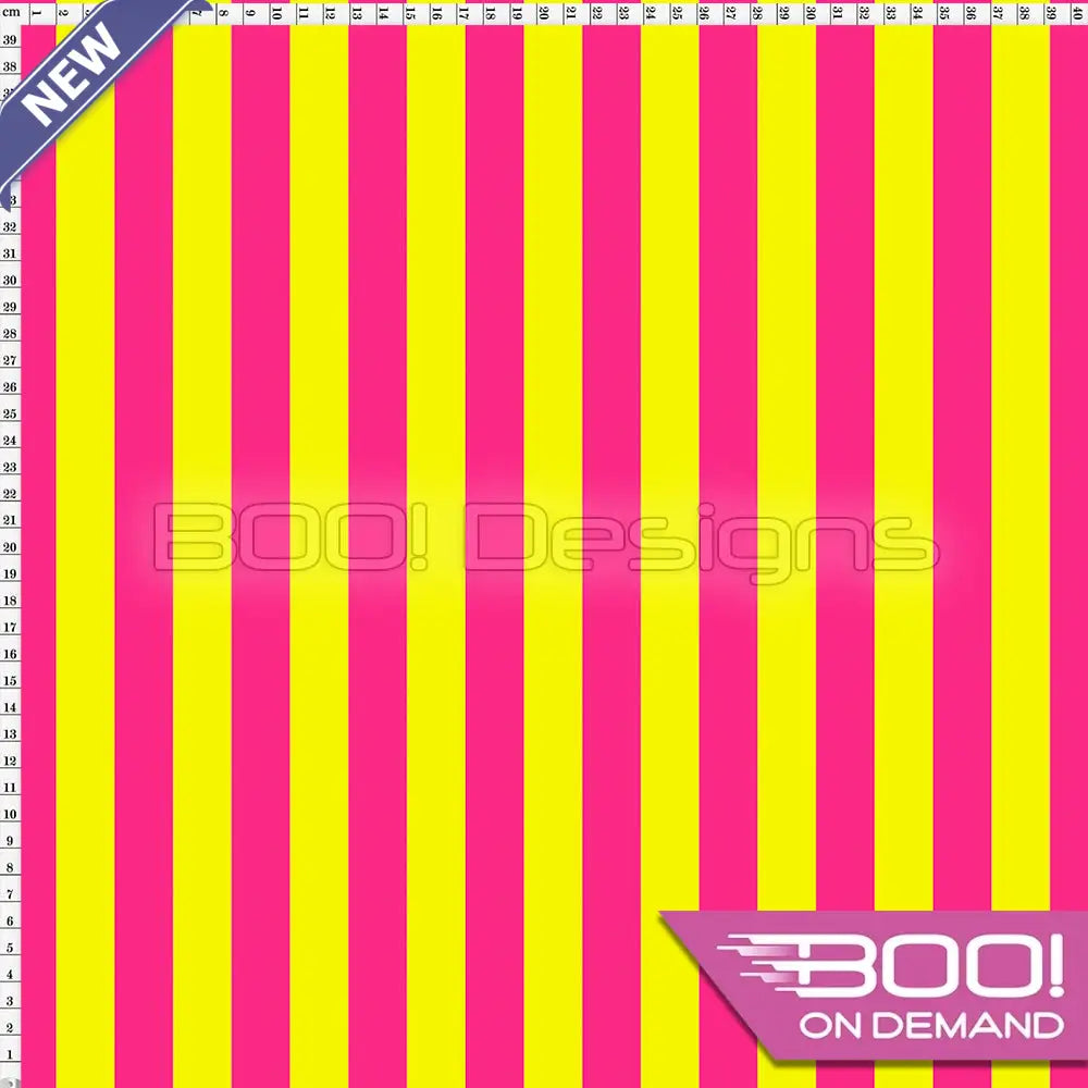 Spandex Stripes 22mm Pink Yellow Fabric