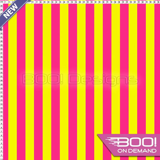 Spandex Stripes 22mm Pink Yellow Fabric