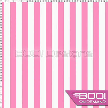 Spandex Stripes 22mm White Barbie Pink - Fabric