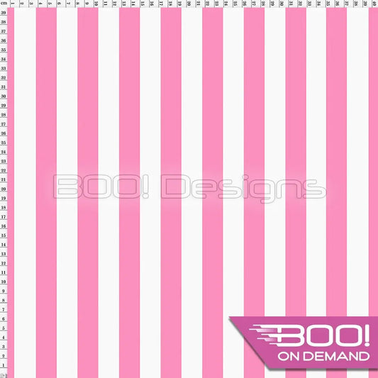 Spandex Stripes 22mm White Barbie Pink - Fabric