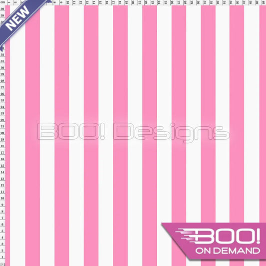 Spandex Stripes 22mm White Barbie Pink - Fabric