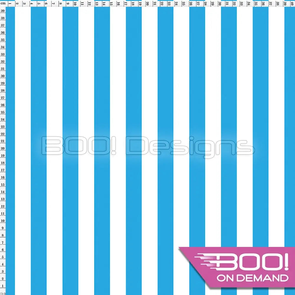 Spandex Stripes 22mm White Blue Fabric