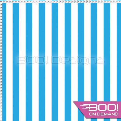 Spandex Stripes 22mm White Blue Fabric