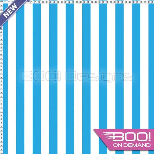 Spandex Stripes 22mm White Blue Fabric