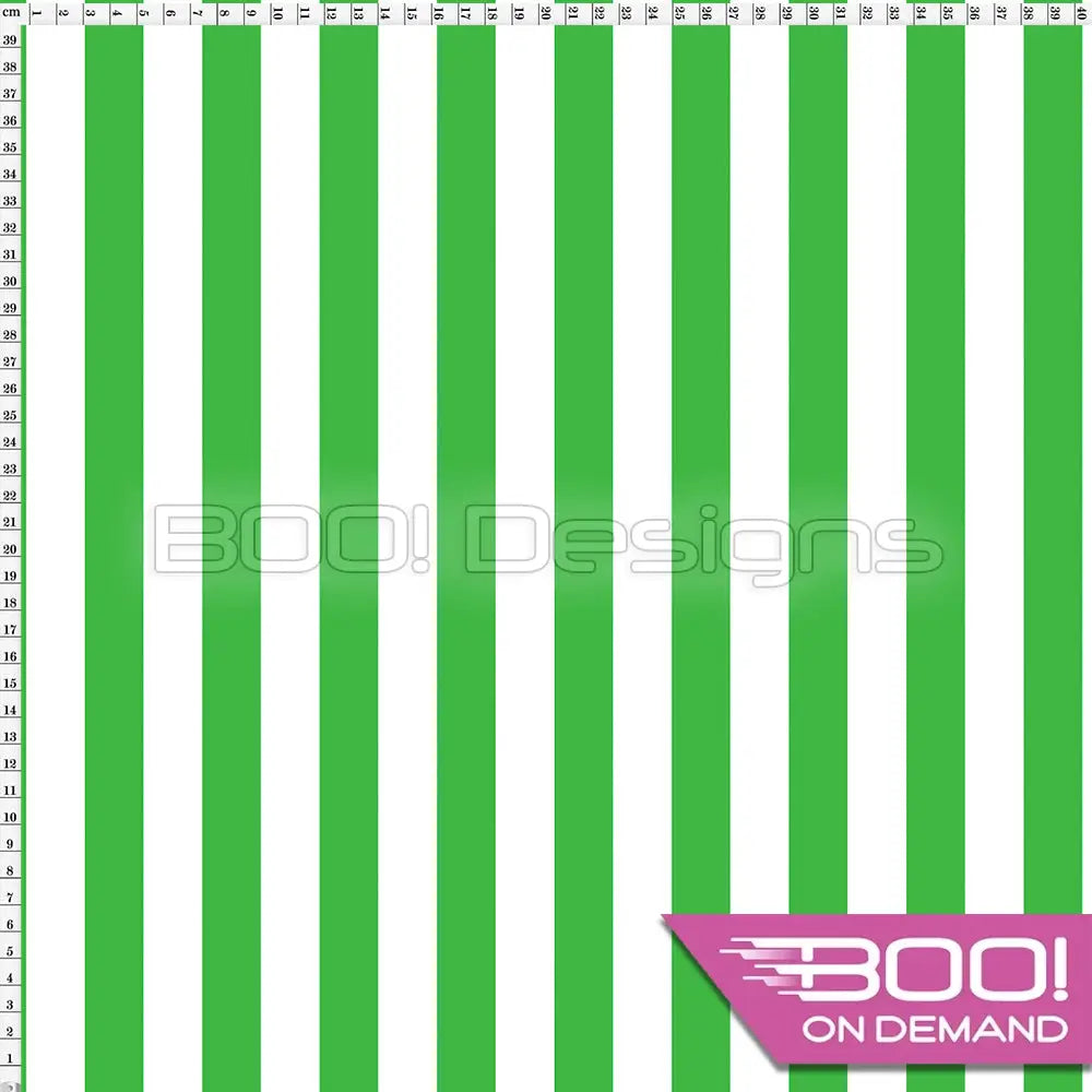Spandex Stripes 22mm White Green Fabric